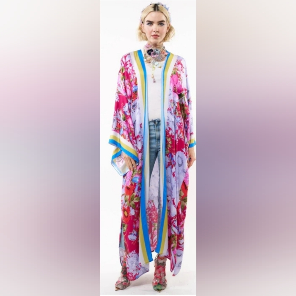 Aratta, Starletta Maxi Kimono In One Size Fits Up To 3xl.